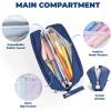imageFour Candies Blue Pencil Case 3 Compartment Pouch Large Pencil Case for School Girls Teen Boys Women Dark Blue Removable Handle ampamp Zipper Cute Pencil Bag for Office Collegenavy blue