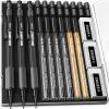 imageFour Candies 13mm Mechanical Pencil Set with 72 Lead Refills 3PCS Metal Weatherproof Body Heavy Duty Carpenter Pencil 3 Eraser 16 Eraser Refills for Outdoor Woodworking Drafting Marking with Case3Pack