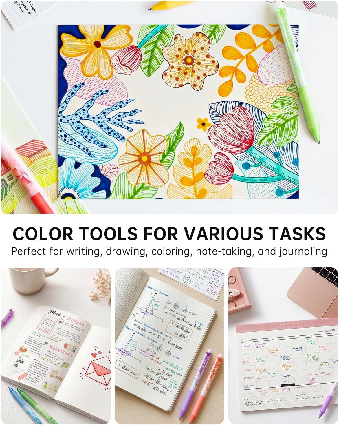 image:imageFour Candies Erasable Gel Pens 07 mm Medium Point Retractable Erasable Pens Make Mistakes Disappear 12 Assorted Colors for Drawing Writing amp PlannersMulticolor