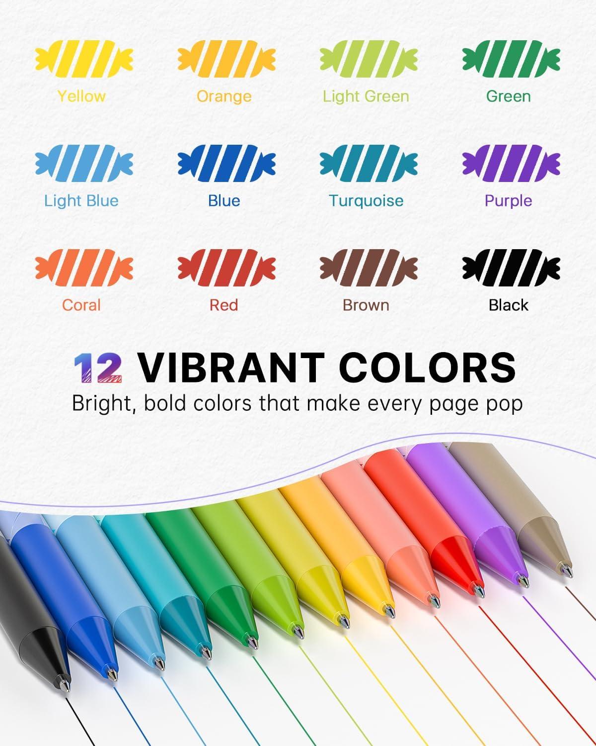 image:imageFour Candies Erasable Gel Pens 07 mm Medium Point Retractable Erasable Pens Make Mistakes Disappear 12 Assorted Colors for Drawing Writing amp PlannersMulticolor