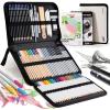 image:imageFour Candies 87 Pack Sketching Kit for Artist Gifts Art Supplies Drawing Set with Colored Pencils Sketchbook Coloring Book Complete Drawing Tools in Zipper Case for Adult Teens amp Beginner