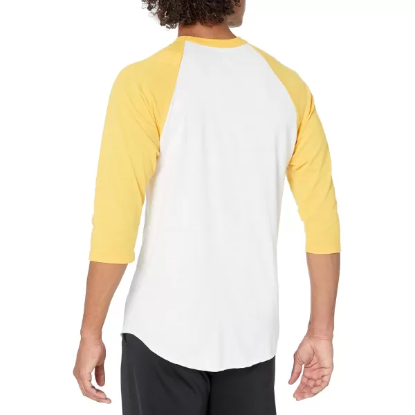 imageMJ Soffe Mens 34 Sleeve Baseball JerseyWhiteGold