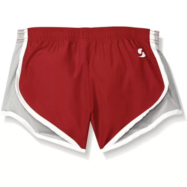 imageSoffe Girls Team Shorty Short PolyCardinalSilver