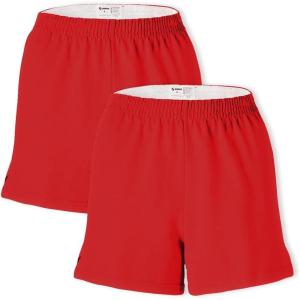 imageSoffe Womens Authentic Cheer Shorts 3 Inseam MultipackRed 2 Pack