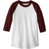 imageMJ Soffe Kids 34 Sleeve Baseball JerseyWhiteMaroon