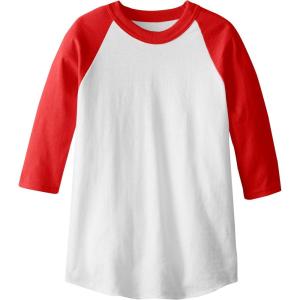 imageMJ Soffe Kids 34 Sleeve Baseball JerseyWhiteOrange