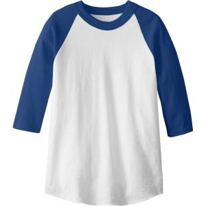 imageMJ Soffe Kids 34 Sleeve Baseball JerseyWhiteRoyal