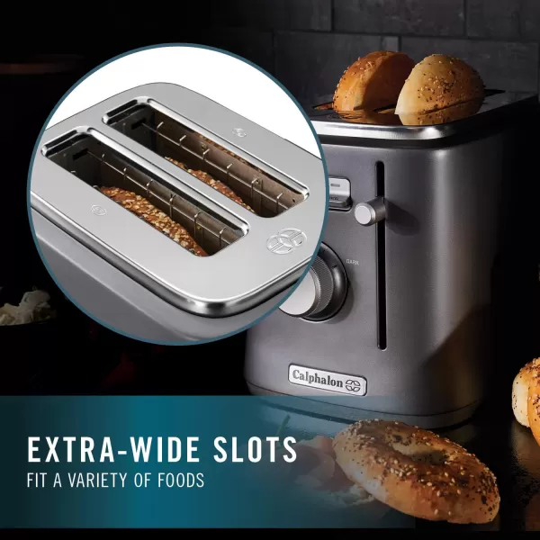 imageCalphalon 2Slice Toaster Precision Control with 6 Shade Settings and Extra Wide Slots Stainless Steel