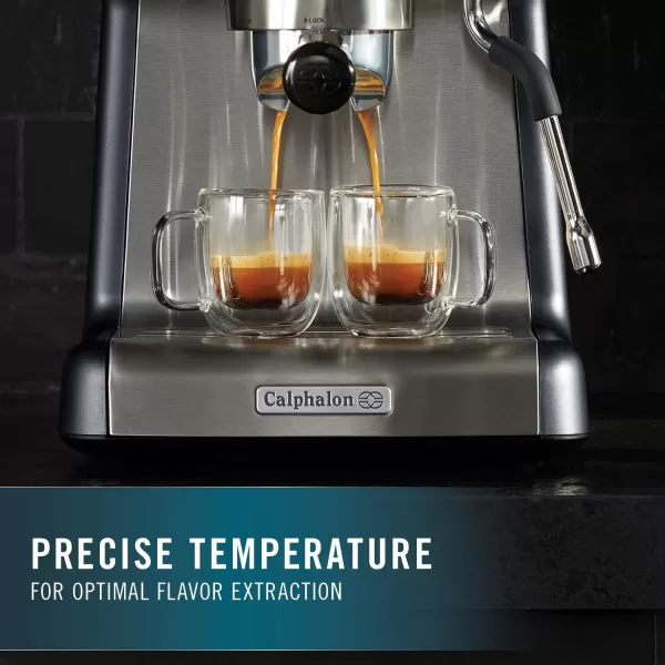 imageCalphalon BVCLECMP1 Temp iQ Espresso Machine with Steam Wand StainlessTemp iQ