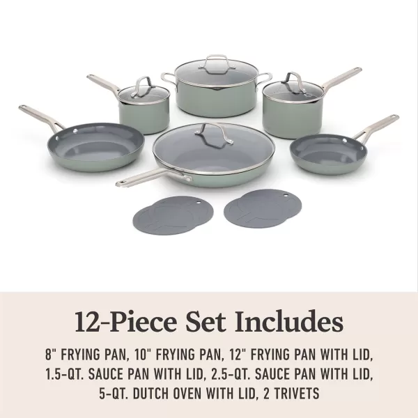 imageCalphalon Ceramic Nonstick 12pc Cookware Set12Piece Set