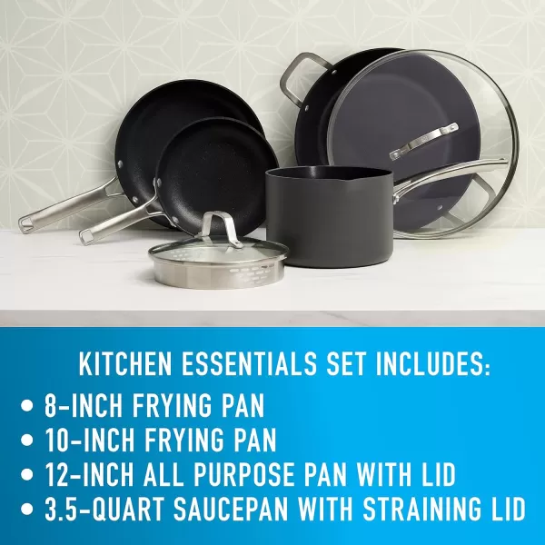 imageCalphalon Classic HardAnodized Nonstick Cookware Kitchen Essentials Set6Piece Nonstick w AquaShield