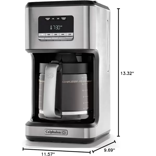 imageCalphalon Coffee Maker Programmable Coffee Machine with Glass Carafe 14 Cups Stainless Steel