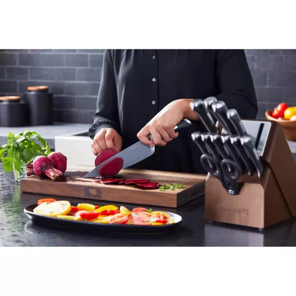 imageCalphalon Kitchen Knife Set with SelfSharpening Block 13Piece NonStick Knives