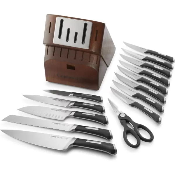 imageCalphalon Kitchen Knife Set with SelfSharpening Block 15Piece Classic High Carbon Knives15 Piece Set