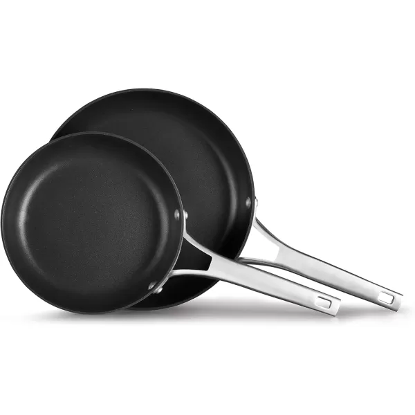 imageCalphalon Nonstick Frying Pan Set with StayCool Handles 8 and 10Inch Grey8Inch and 10Inch  Frying Pan Set