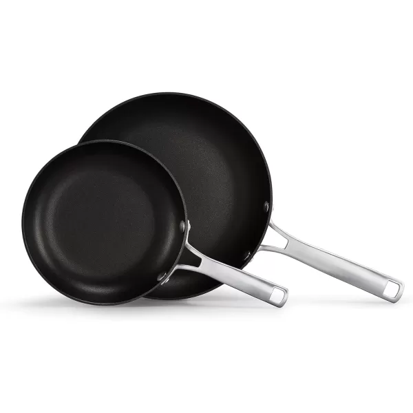 imageCalphalon Nonstick Frying Pan Set with StayCool Handles 8 and 10Inch Grey8Inch and 10Inch