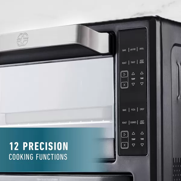 imageCalphalon Performance 12in1 Air Fry Toaster Oven with Dual Zone 12quot Pizza Drawer Oven comboDigital Precision Controls Dark Stainless