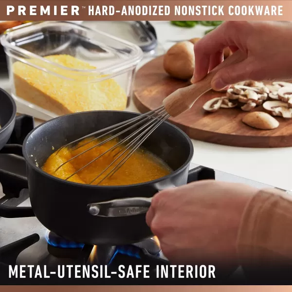 imageCalphalon Premier HardAnodized Nonstick 35Quart Sauce Pan with Lid35 Quarts