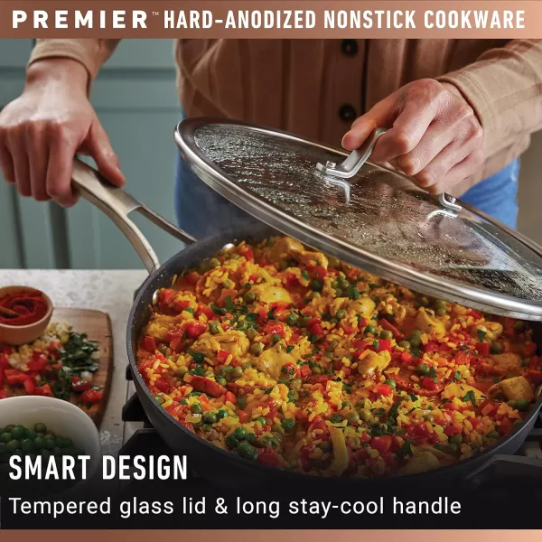 imageCalphalon Premier HardAnodized Nonstick 35Quart Sauce Pan with Lid35 Quarts