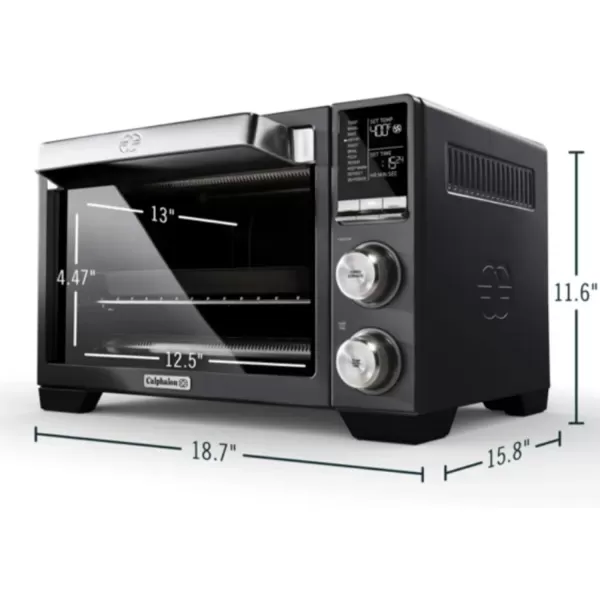 imageCalphalon Quartz Heat Countertop Toaster Oven Stainless Steel ExtraLarge Capacity Black Dark GrayStandard Convection Oven