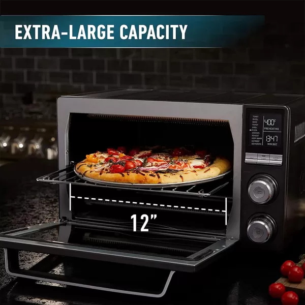 imageCalphalon Quartz Heat Countertop Toaster Oven Stainless Steel ExtraLarge Capacity Black Dark GrayStandard Convection Oven