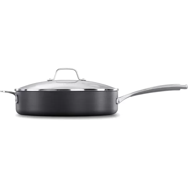 imageCalphalon Signature HardAnodized Nonstick 12Inch Flat Bottom Wok with CoverHardAnodized Nonstick