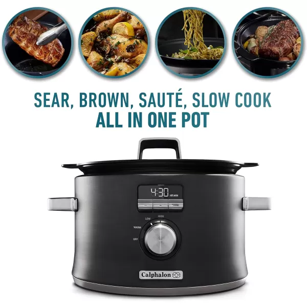 imageCalphalon Slow Cooker with Digital Timer and Programmable Controls 53 Quarts Stainless Steel