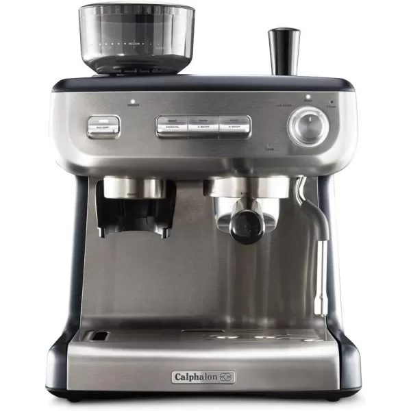 imageCalphalon BVCLECMP1 Temp iQ Espresso Machine with Steam Wand StainlessTemp iQ wBurmill Grinder