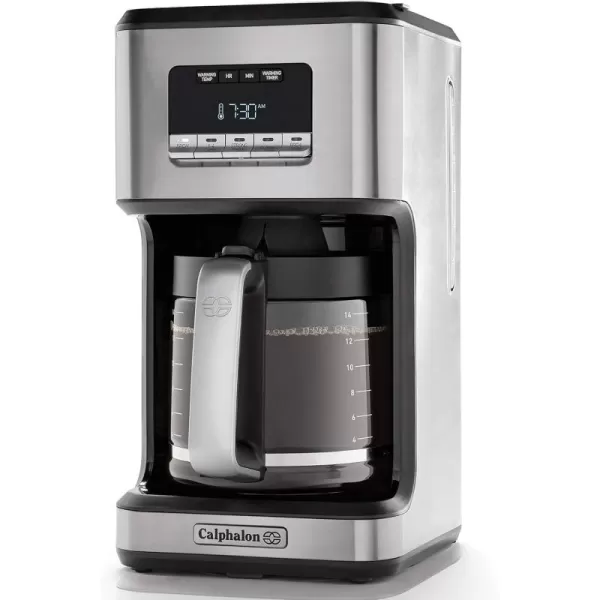 imageCalphalon Coffee Maker Programmable Coffee Machine with Glass Carafe 14 Cups Stainless Steel