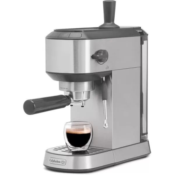 imageCalphalon Compact Espresso Machine Home Espresso Machine with Milk Frother Stainless Steel