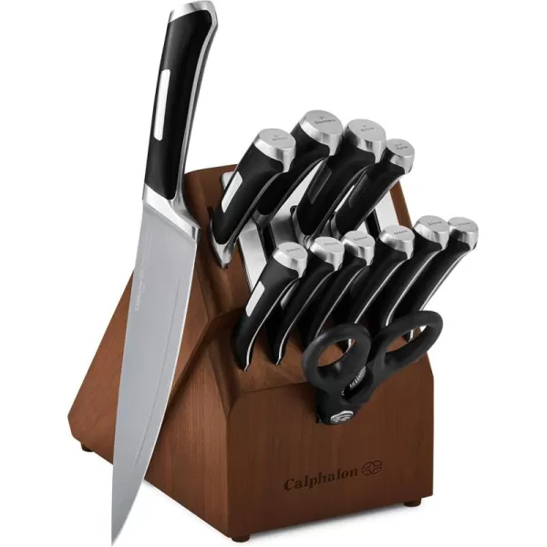 imageCalphalon Kitchen Knife Set with SelfSharpening Block 13Piece NonStick Knives