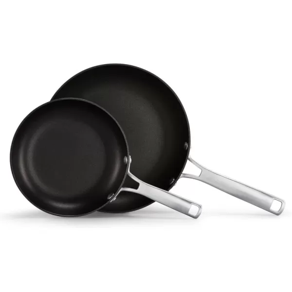 imageCalphalon Nonstick Frying Pan Set with StayCool Handles 8 and 10Inch Grey8Inch and 10Inch