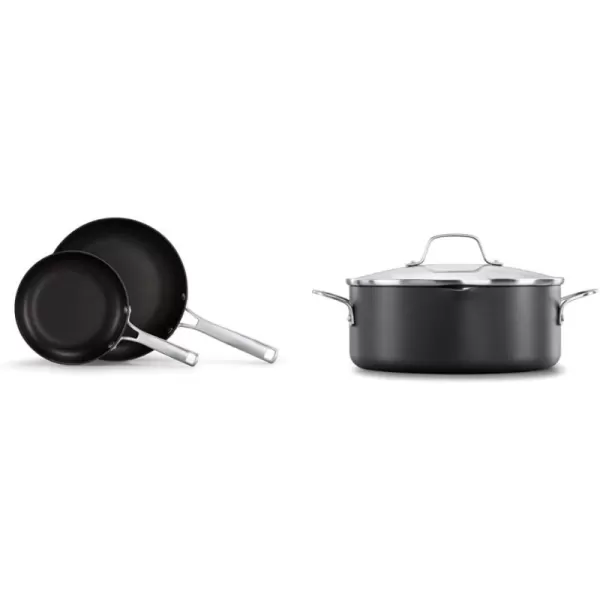 imageCalphalon Nonstick Frying Pan Set with StayCool Handles 8 and 10Inch Grey8Inch and 11Inch Cookware