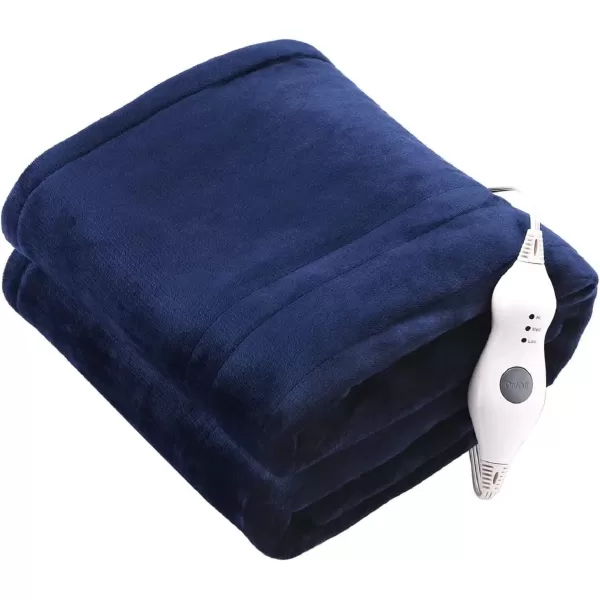 imageTefici Electric Heated Blanket Throw Super Cozy Soft 2Layer Flannel 50quot x 60quot Heated Throw with 3 Heating Levels ampamp 4 Hours Auto Off Machine Washable ETLampampFCC Certified Home Office UseCamelBlue