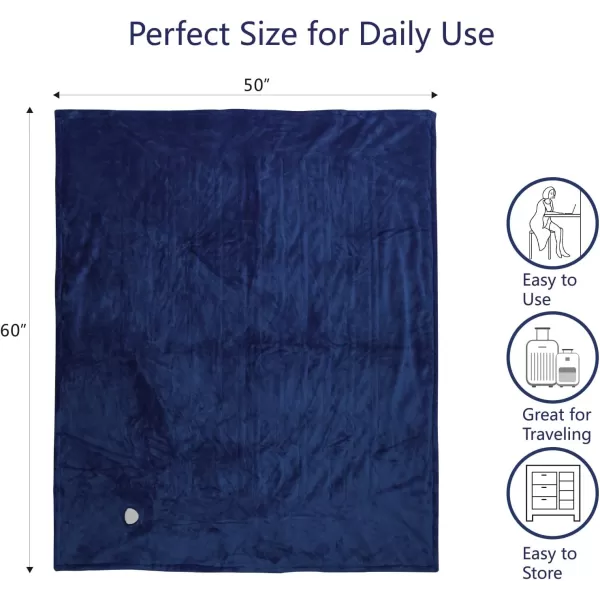 imageTefici Electric Heated Blanket Throw Super Cozy Soft 2Layer Flannel 50quot x 60quot Heated Throw with 3 Heating Levels ampamp 4 Hours Auto Off Machine Washable ETLampampFCC Certified Home Office UseCamelBlue