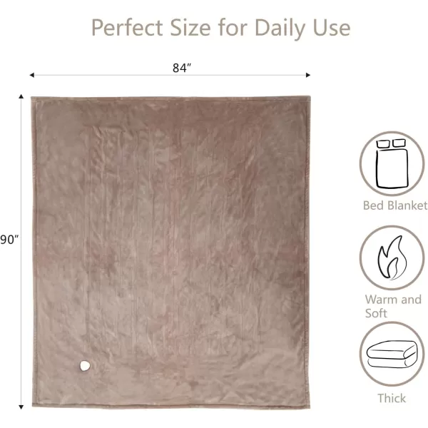 imageTefici Electric Heated Blanket Throw Super Cozy Soft 2Layer Flannel 50quot x 60quot Heated Throw with 3 Heating Levels ampamp 4 Hours Auto Off Machine Washable ETLampampFCC Certified Home Office UseCamelCamel