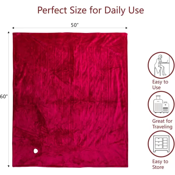 imageTefici Electric Heated Blanket Throw Super Cozy Soft 2Layer Flannel 50quot x 60quot Heated Throw with 3 Heating Levels ampamp 4 Hours Auto Off Machine Washable ETLampampFCC Certified Home Office UseCamelRed