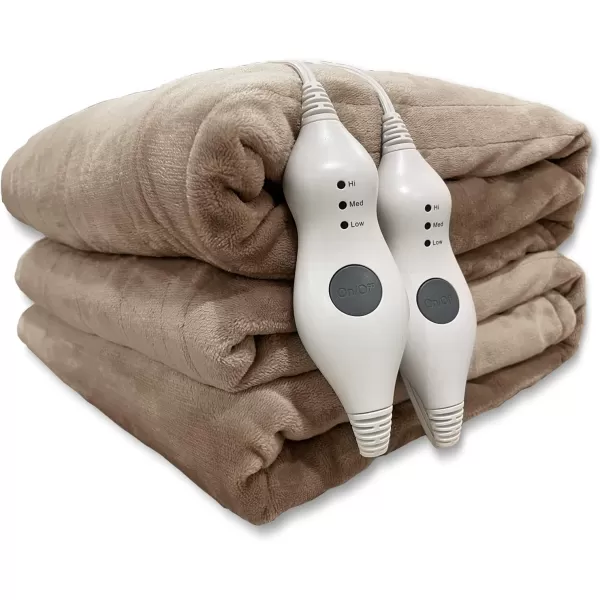 imageTefici Electric Heated Blanket Throw Super Cozy Soft 2Layer Flannel 50quot x 60quot Heated Throw with 3 Heating Levels ampamp 4 Hours Auto Off Machine Washable ETLampampFCC Certified Home Office UseCamelCamel