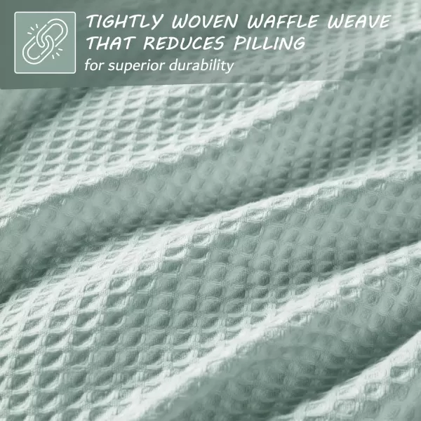 imageBeautyrest 100 Cotton Blanket Trendy Woven Waffle Weave Design All Season Lightweight Breathable Soft and Cozy Casual Summer Cover for Bed Couch and Sofa FullQueen90 in x 90 in WhiteAqua