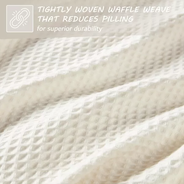 imageBeautyrest 100 Cotton Blanket Trendy Woven Waffle Weave Design All Season Lightweight Breathable Soft and Cozy Casual Summer Cover for Bed Couch and Sofa FullQueen90 in x 90 in WhiteIvory
