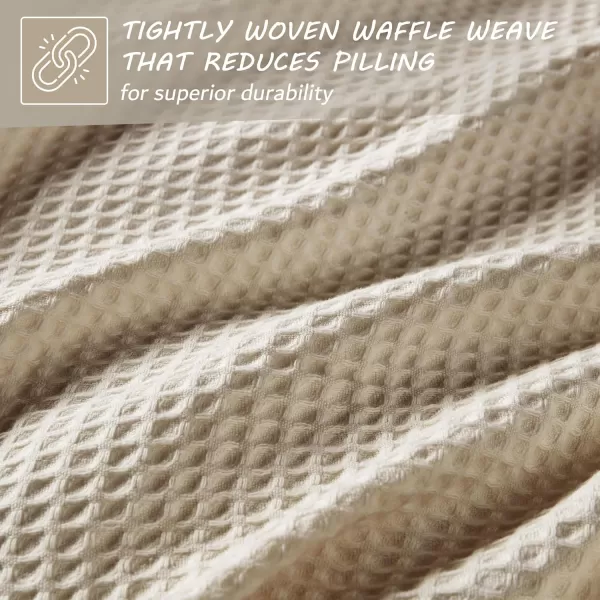 imageBeautyrest 100 Cotton Blanket Trendy Woven Waffle Weave Design All Season Lightweight Breathable Soft and Cozy Casual Summer Cover for Bed Couch and Sofa FullQueen90 in x 90 in WhiteKhaki