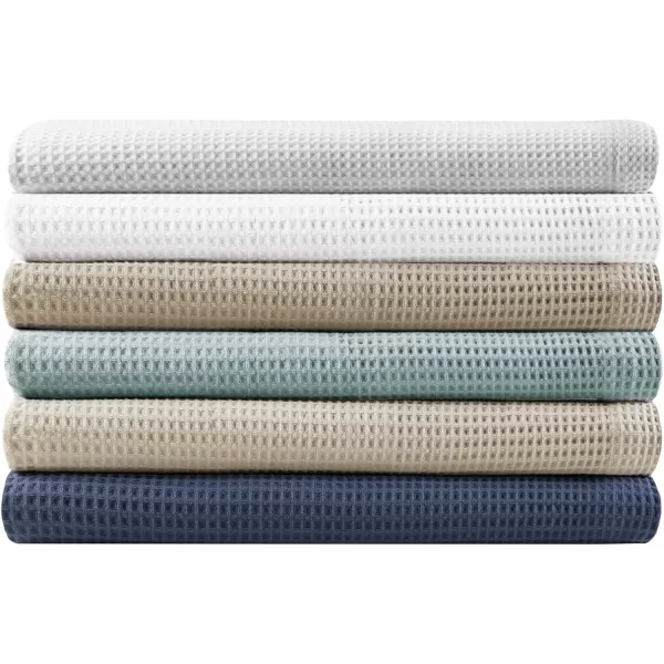 imageBeautyrest 100 Cotton Blanket Trendy Woven Waffle Weave Design All Season Lightweight Breathable Soft and Cozy Casual Summer Cover for Bed Couch and Sofa FullQueen90 in x 90 in WhiteIvory