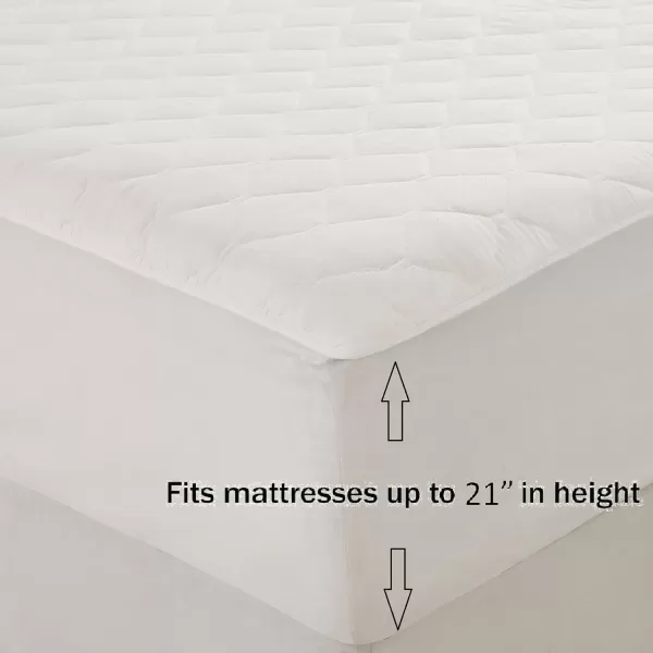 imageBeautyrest Cotton Heated Mattress Pad  Bed Warmer with 20 Heat Settings Controller Auto Shut Off Timer All Around Elastic Deep Pocket UL Certified Machine Washable White KingFull