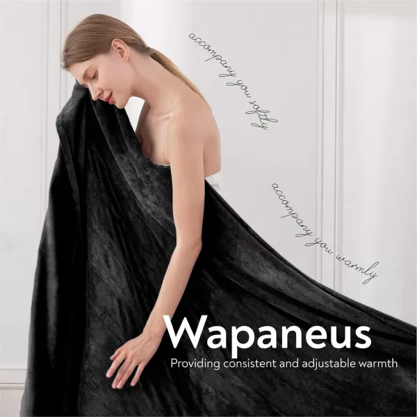 imageWapaneus Heated Blanket Electric Blanket 72quot x 84quot Full Size with 10 Heating Levels and 12 Hours time Settings Flannel FastHeating Electric Blanket ETL Listed Machine Washable BlackBlack