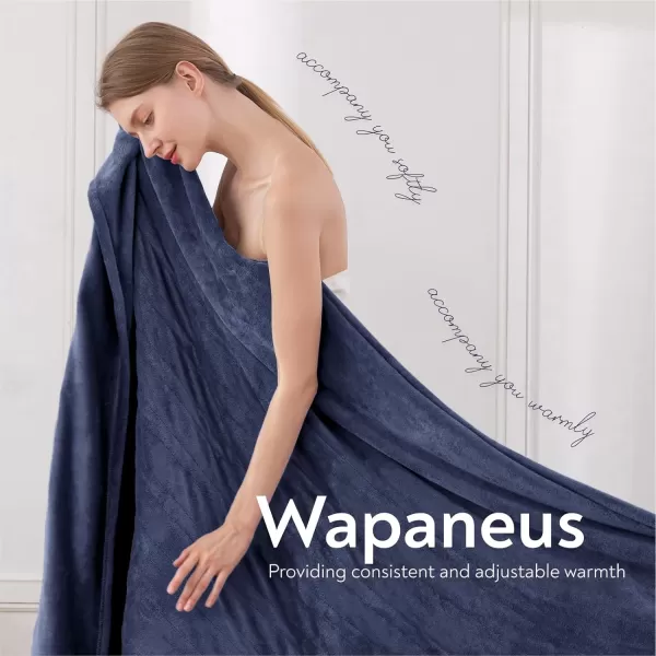 imageWapaneus Heated Blanket Electric Blanket 72quot x 84quot Full Size with 10 Heating Levels and 12 Hours time Settings Flannel FastHeating Electric Blanket ETL Listed Machine Washable BlackBlue