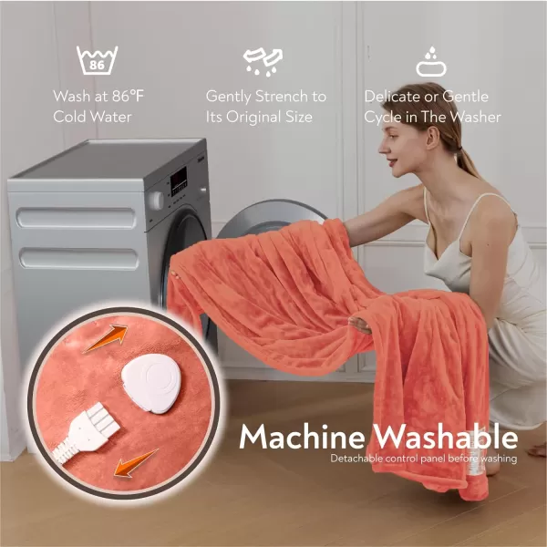 imageWapaneus Heated Blanket Electric Blanket 72quot x 84quot Full Size with 10 Heating Levels and 12 Hours time Settings Flannel FastHeating Electric Blanket ETL Listed Machine Washable BlackPink