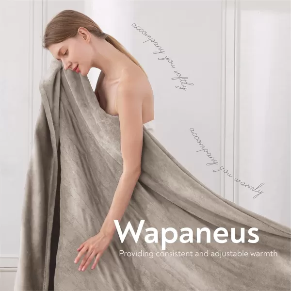 imageWapaneus Heated Blanket Electric Blanket 72quot x 84quot Full Size with 10 Heating Levels and 12 Hours time Settings Flannel FastHeating Electric Blanket ETL Listed Machine Washable BlackMushroom