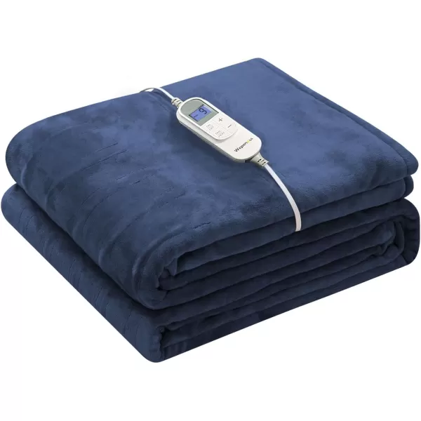 imageWapaneus Heated Blanket Electric Blanket 72quot x 84quot Full Size with 10 Heating Levels and 12 Hours time Settings Flannel FastHeating Electric Blanket ETL Listed Machine Washable BlackBlue