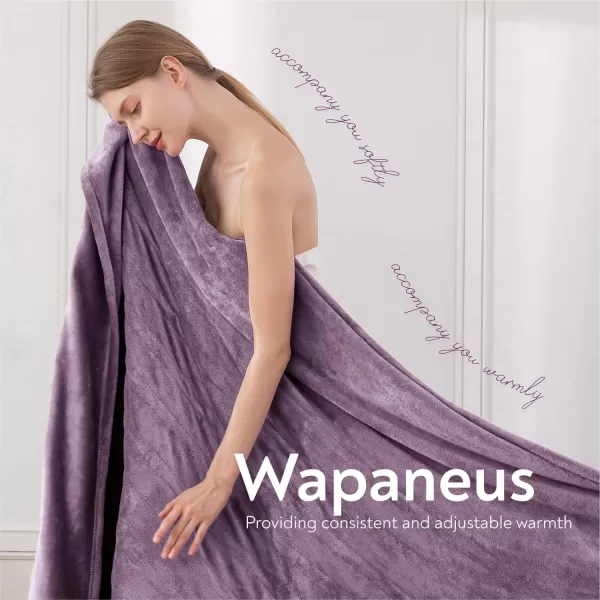 imageWapaneus Heated Blanket Electric Blanket 72quot x 84quot Full Size with 10 Heating Levels and 12 Hours time Settings Flannel FastHeating Electric Blanket ETL Listed Machine Washable BlackPurple