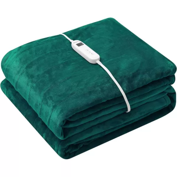 imageWapaneus Heated Blanket Electric Blanket 72quot x 84quot Full Size with 10 Heating Levels and 12 Hours time Settings Flannel FastHeating Electric Blanket ETL Listed Machine Washable BlackVintage Green